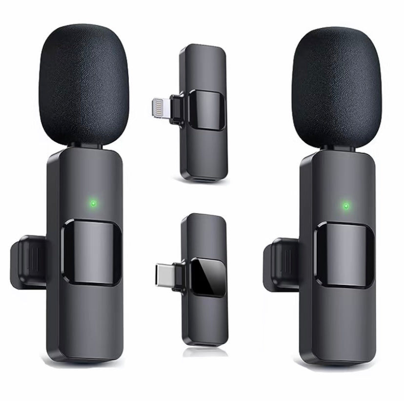 Wireless Lavalier Microphone for iPhone Type-C and Android.