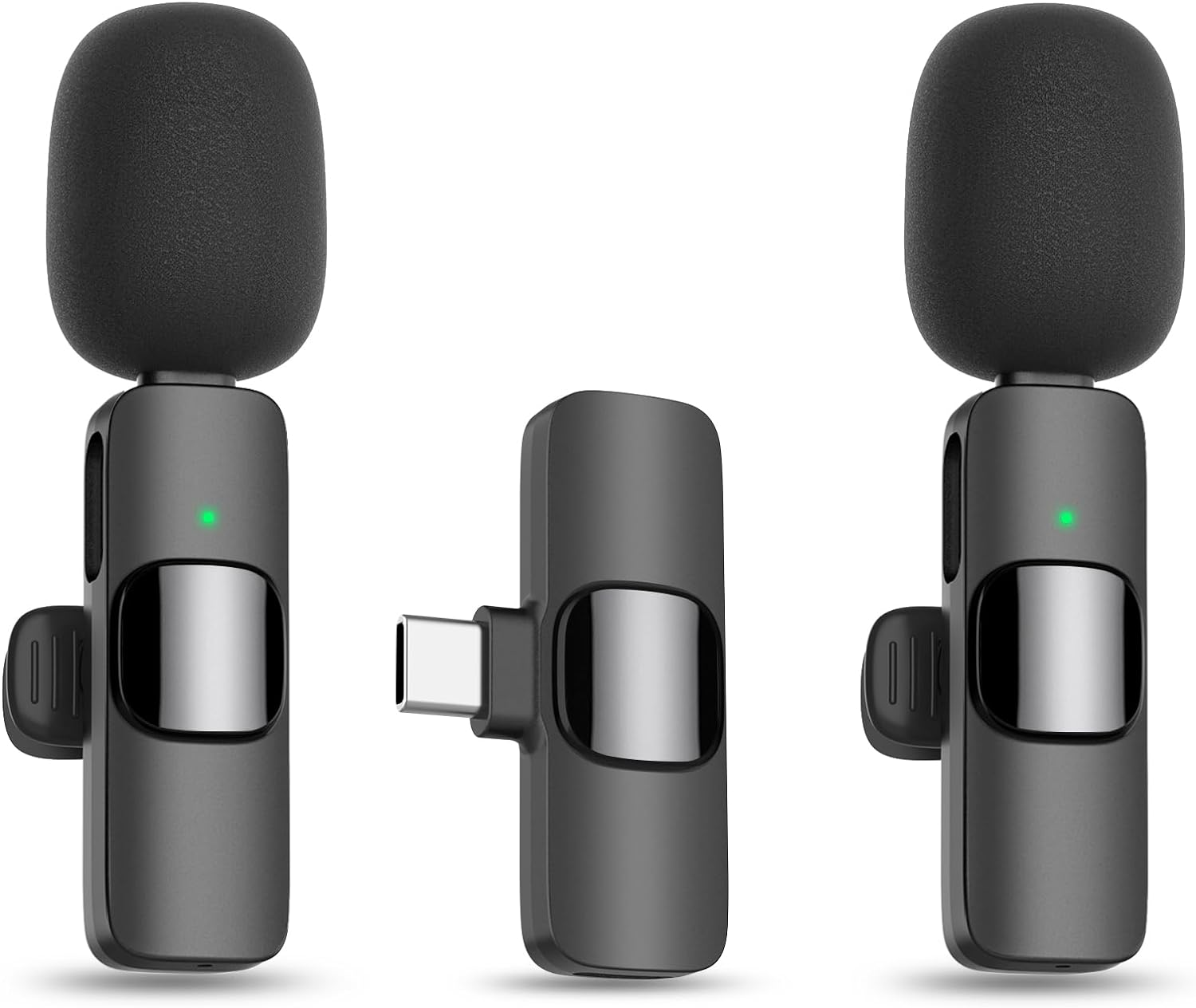 Wireless Lavalier Microphone for iPhone Type-C and Android.