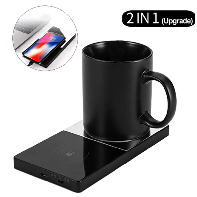 2-in-1 Mug Warmer with Wireless Charger for Home Office